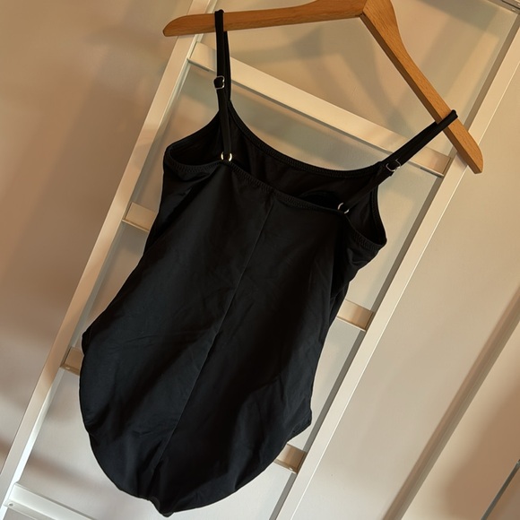Garnet Hill — Elegant, classic, simple black one-piece swim suit - Picture 5 of 12